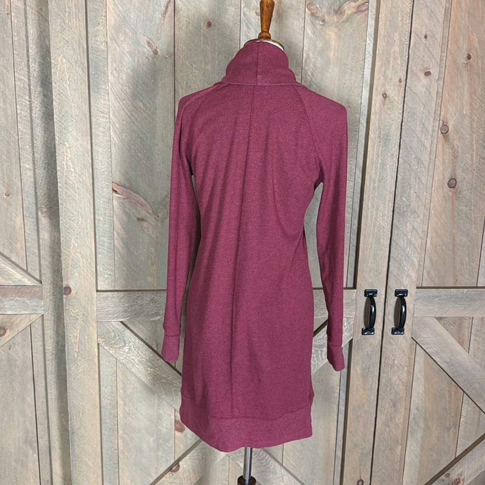 Woolrich Fairmont waffle knit long sleeve dress Burgundy color Size Medium - Picture 6 of 10